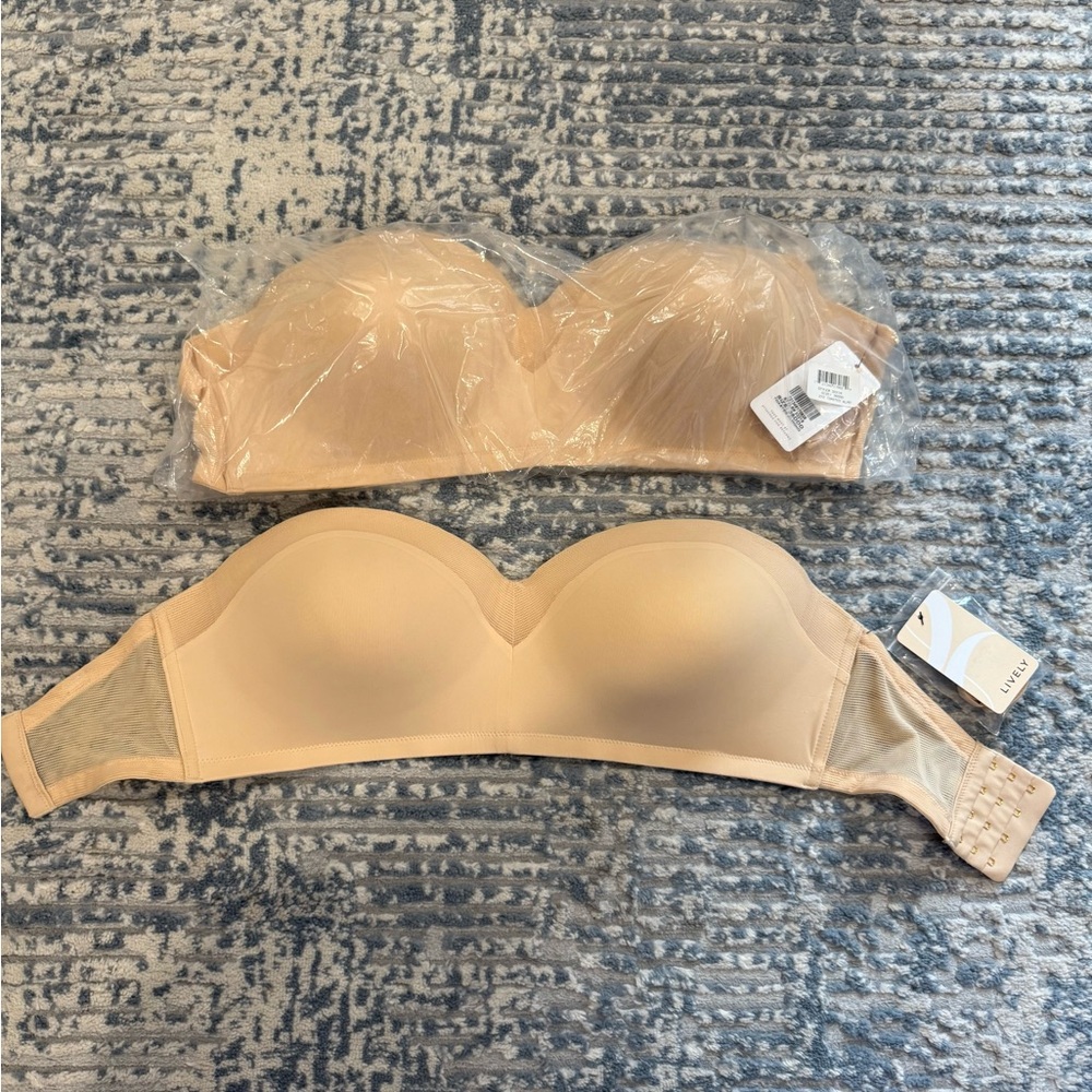 2 Lively Almond Color Soft Strapless Bras
